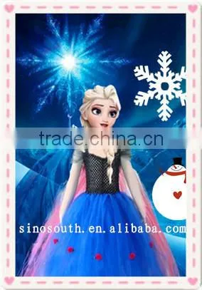 Wholesale Handmade Birthday Girls Frozen Tutu Dress Fabric fo photo-6