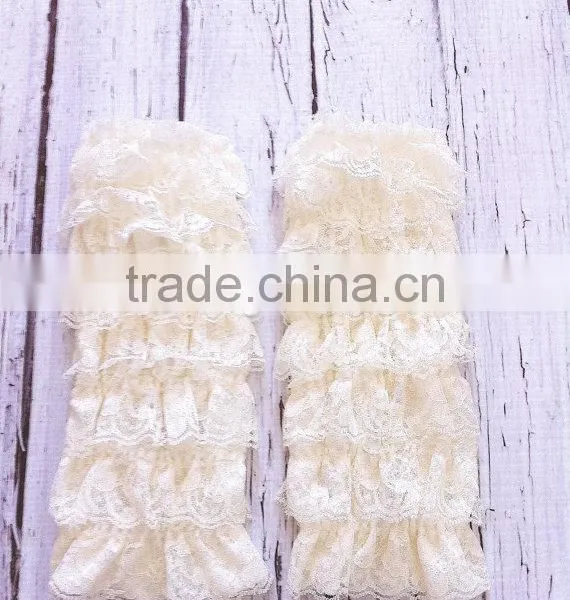 Cute Baby Girls Pink Leg Warmers Ruffle Tulle Baby Girls Lace Legging Warmers photo-3