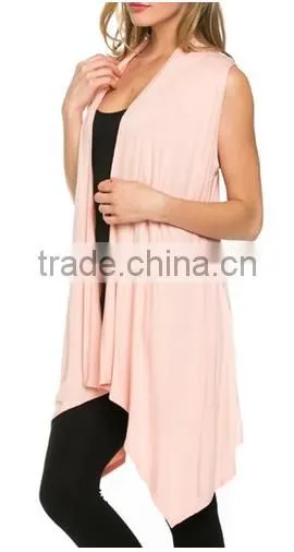 Cheap China Wholesale Clothing Women's Draped Open Front Jersey Knit Vest photo-2