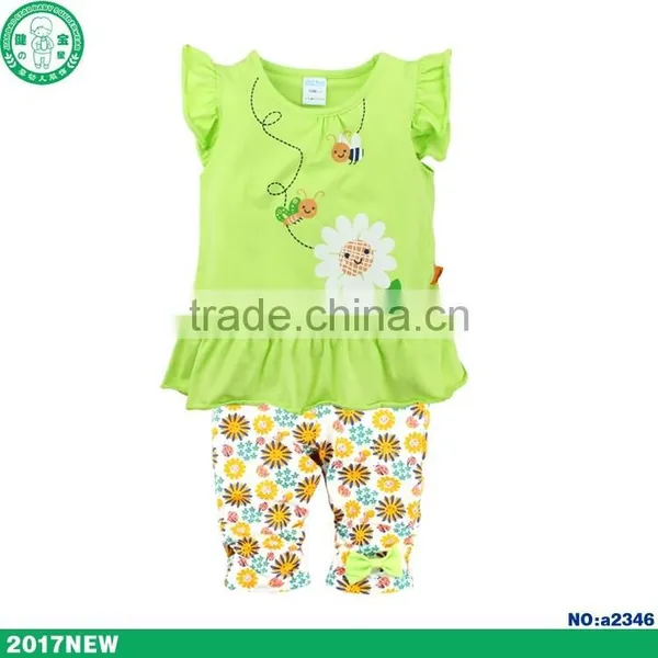 Baby Clothing Sets Summer Flower Newborn Baby Girl Ruffled Shorts + Pant Clothing Sets photo-2