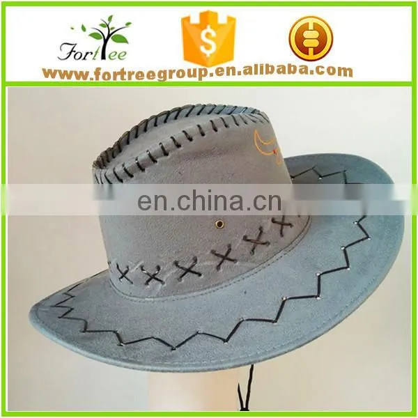 High Quality Wide Brim Leather Cowboy Hats Blanks for Men
