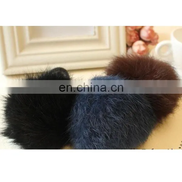 8cm Genuine Rabbit Fur Pompon Hairband Girl Lady Fur Pom Pom Elastic photo-6