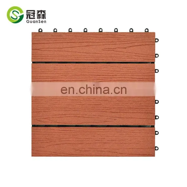 WPC Garden Swimming Pool Decoration Deck DIY Tiles 310*310mm Wpc Interlocking Decking Tiles photo-2