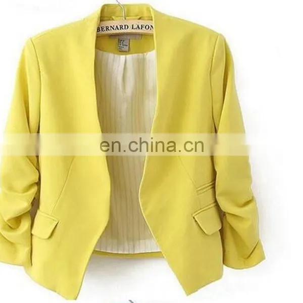 2017 New Fashion Candy Color Women Slim Short Design Suit Coat photo-2