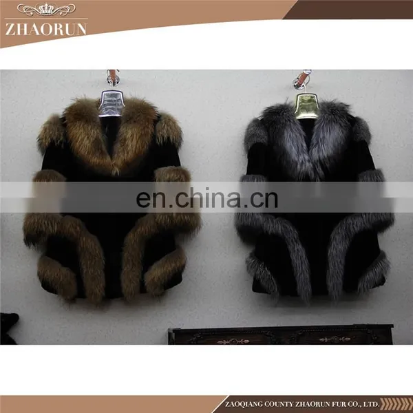 Genuine Rex Rabbit Fur Coat With Fox Fur Trim Real Rex Rabbit Fur Parka photo-4