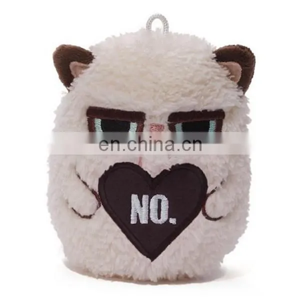 Plush Animal Toy Grumpy Funny Expression Cat Mini Key Chain photo-4