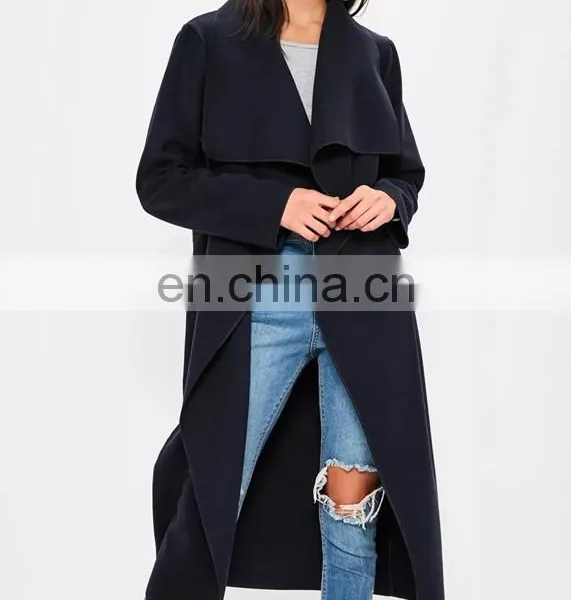 Custom Made Clear Coat Coat Stand on Ladies Black Long Wool Coats Winter photo-5
