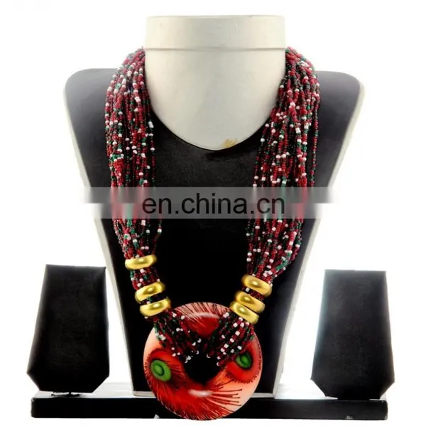 Banjara Pearl Beded Western Necklace-Indo Western Banjara Necklace-Costume Peacock Style Jewelary photo-3