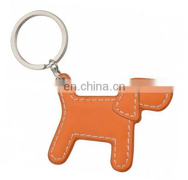 Dog Shaped Leather Keychain 3d Custom Keyring photo-2