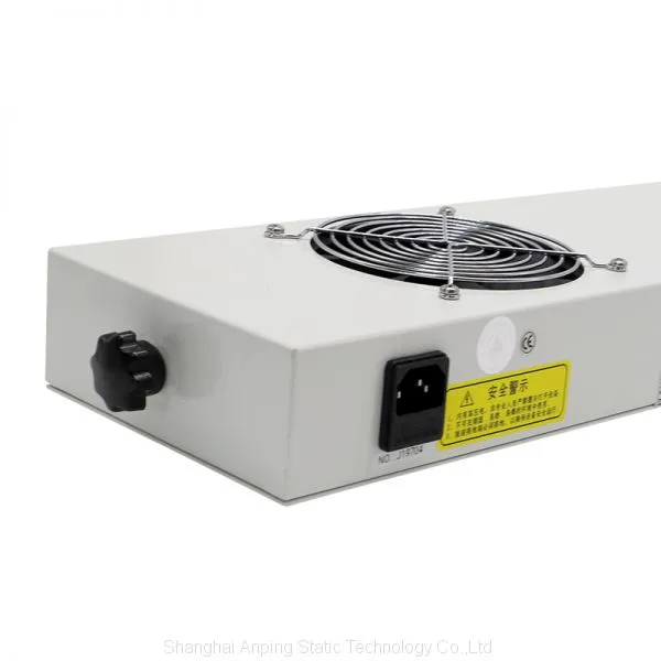 Intelligent Overhead ionizing air blower with auto-cleaning function
