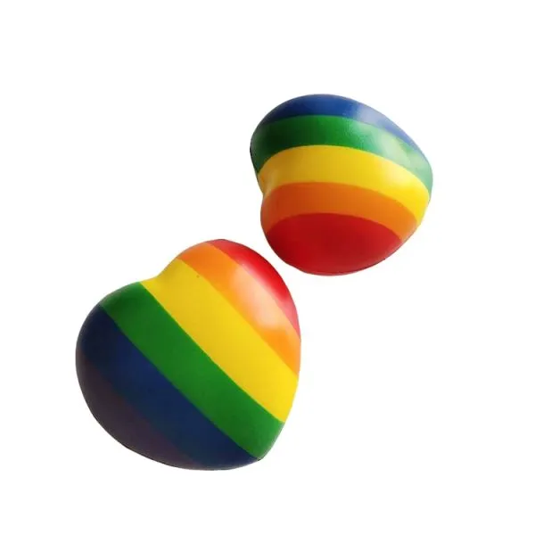 Hot Sale High Quality PU Foam Anti Stress Toys Rainbow Heart Shape Anti Stress Ball photo-4