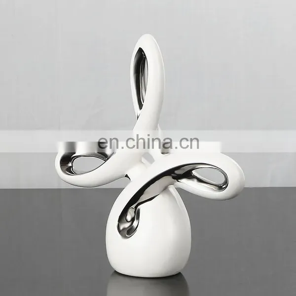 Chinese Traditional Wishful Knot High-quality Exquisite Ceramics Office Living Room Crafts Furnishings photo-2