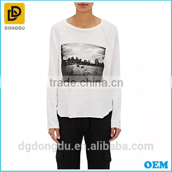 2016 Customized Wholesale Print T Shirt Fashion Casual Lady T Shirt