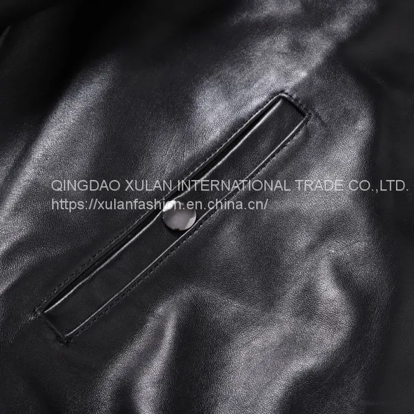 HOT SALE 2021 CLASSIC FASHION MEN'S GENUINE LEATHER BASEBALL JACKET photo-2