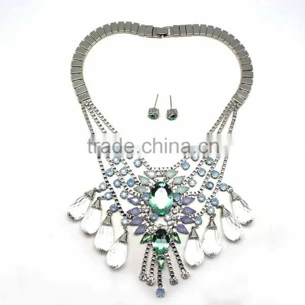 2015 Latest Cheap Alloy African Crystal Beads Jewelry Set, Crystal Jewelry Set Necklace and Earrings Jewelry Set photo-2