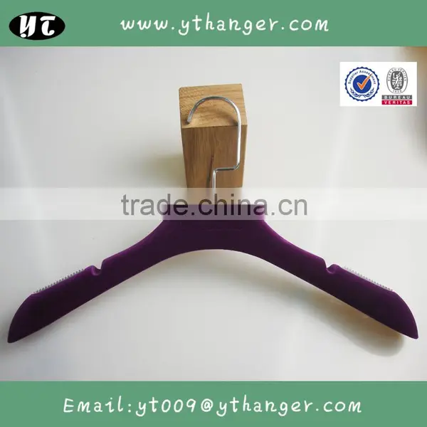 HA6983 Hot New Design Flocked Hanger Velvet Plastic Coat Hanger Supplier's Choice photo-3