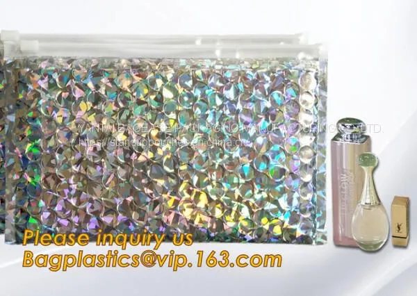 Printing Zipper Plastic Foil k Packaging Hologram Laser Holographic Aluminum Foil Folding Pouch Bags For Jewelry photo-5