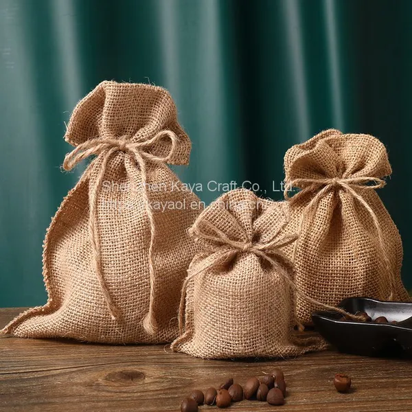 Fashionable Drawstring Bag Mesh Bag, Linen Drawstring Bag photo-5