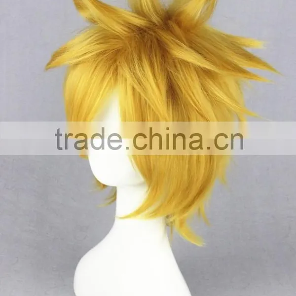 High Quality 35cm Short Straight Bleach Cosplay Hair Wigs Kurosaki Ichigo Light Blonde Wigs Synthetic Anime Cosplay Wig photo-4