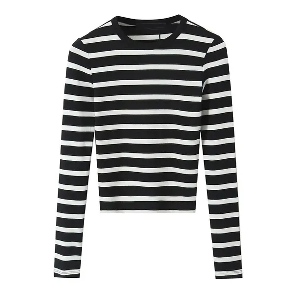 European and American Round Neck Seam Long Sleeve Base Layer Shirt for Women, New Autumn and Winter Style, Slimming and Figure-hugging Inner Wear T-shirt Top. photo-4
