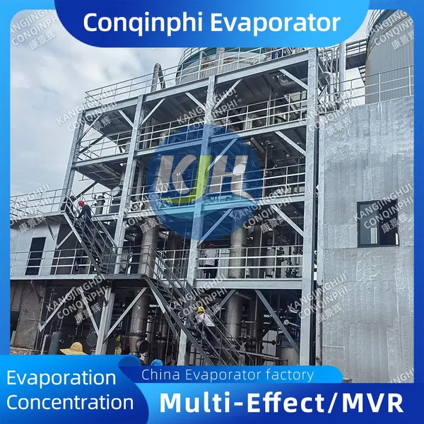 Automatic Three-effect Forced Circulation Evaporation Crystallizer 15kW Evaporating Capacity 800kg/h photo-2