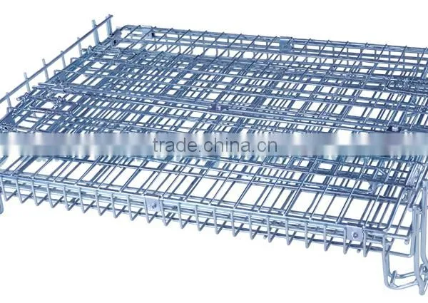 Zinc Plated Folding Metal Storage Stacking Wire Mesh Container photo-2
