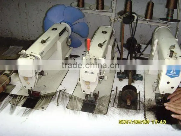 Three hands Hair weft machine