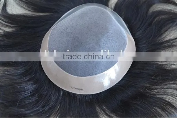 Top Quality 100% Brazilian Human Hair Men's Wig Toupee For Black Men Lace Top Toupee photo-3