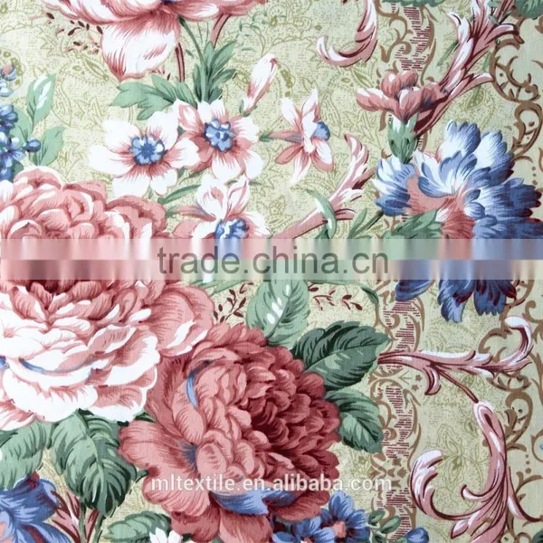 Cotton Bedding Fabric Satin Drill Brushed Reactive Printed Fabric photo-5