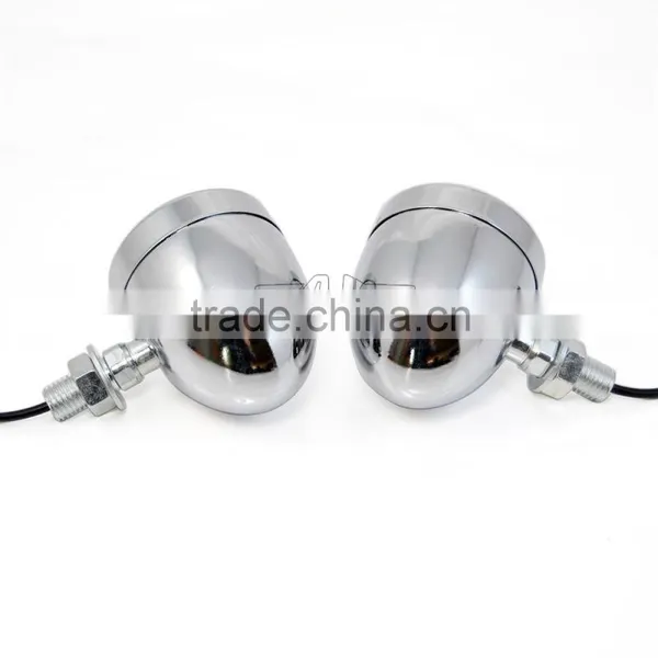 BJ-SL-057 High Quality Universal Chrome Amber Motorcycle Turn Signals Lights Bulb photo-3