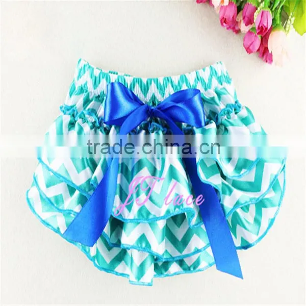 Viridian Chevron Shorts- Satin Fabric Baby Shorts- Kids Shorts With Big Bnows