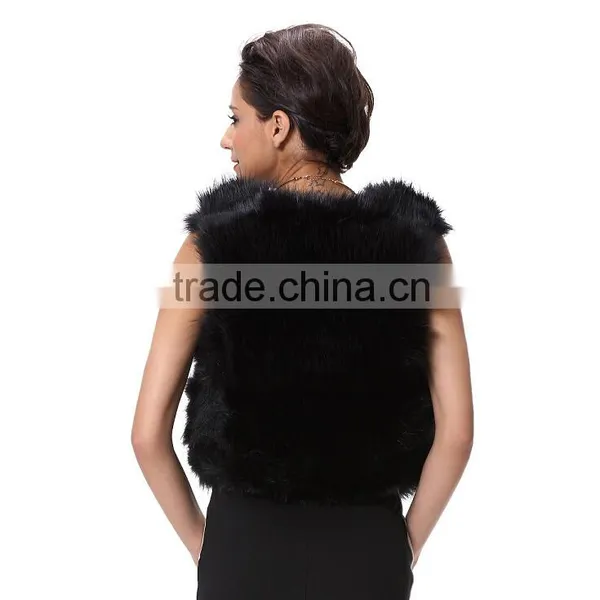 Fashion Lady Balck Sleeveless Fur Vest in Guangzhou 2016 photo-4