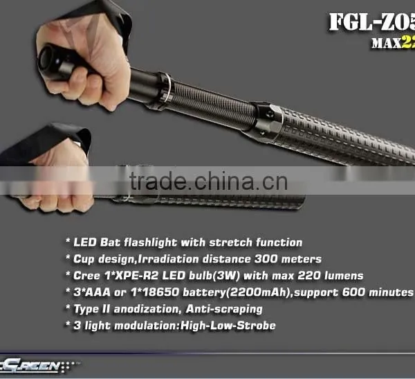 18650 and AAA Battery 3w Xpe R2 Led Zoom Flashlight photo-2