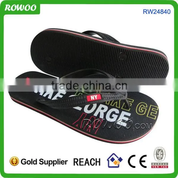 High Quality Black Custom Rubber Mens Flip Flops Wholesale photo-3