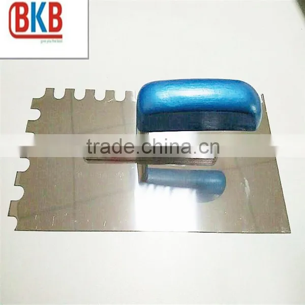 Notched Stainless Steel Plastering Trowel With Wooden Handle photo-2