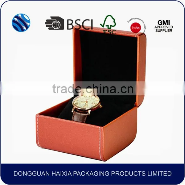 2016 Luxury PU Leather Single Watch Storage Case Box With Sponge Pillow photo-6