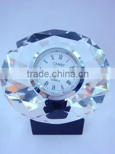 Personality Colorful Round Crystal Clock for Decoration Gifts photo-3