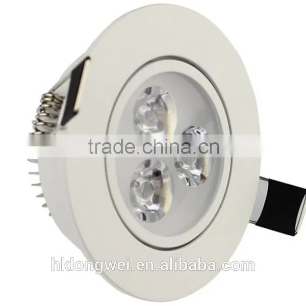 CE RoHS 3W Aluminum Indoor Recessed Led Ceiling Fixture Recessed LED Lamp Spot Light