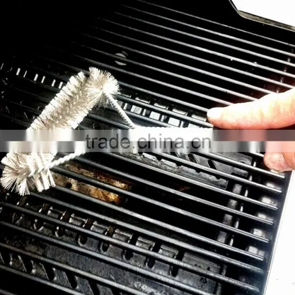 12inch Barbecue Grill BBQ Brush Stainless Steel Wire Bristles Cleaning Brushes With Handle photo-2