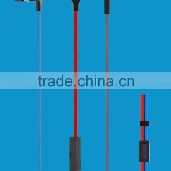 High Quality Super Bass Flat Cable Earphones With Microphone photo-2