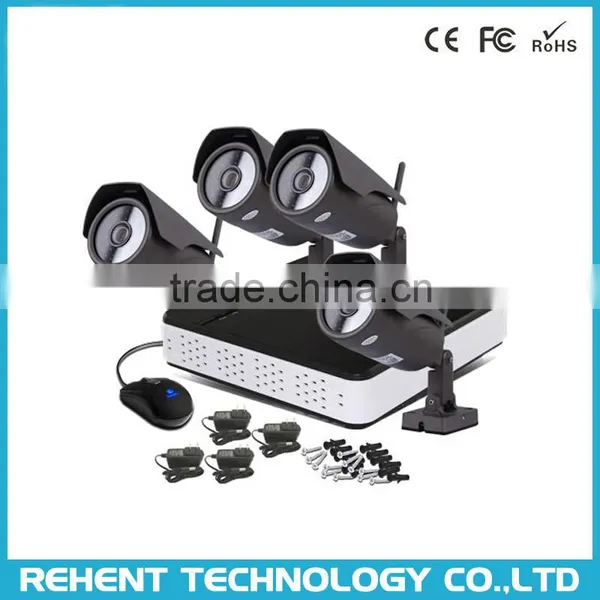 Wireless Home Security Camera System HD 720P 4Ch WiFi NVR Kit CCTV Kits With 4 Cameras IP Wireless HD