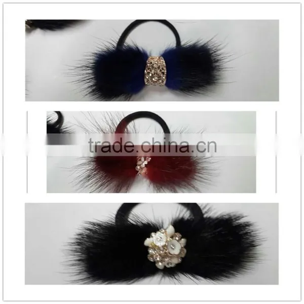 Cute and Colorful Real Mink Fur Hairband Accessories for Beautiful Girl photo-2