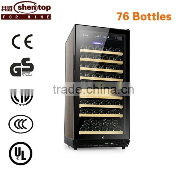 Shentop 76 Bottles Glass Door With no Noise no Vibration Refrigerator Wine Cooler STH-G80UA Compressor Wine Chiller
