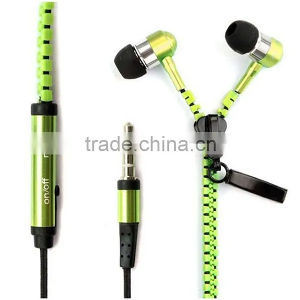 Newest Design Hot Selling Zipper Headphones Zipper Earphone for Mobile Phone photo-2