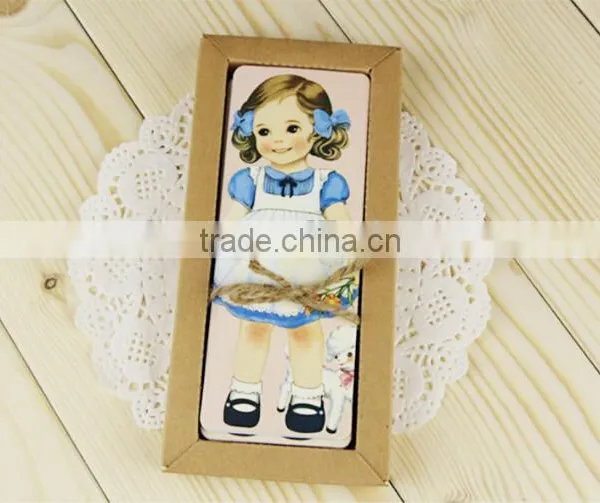 Lovely design doll paper bookmark/page bookmark