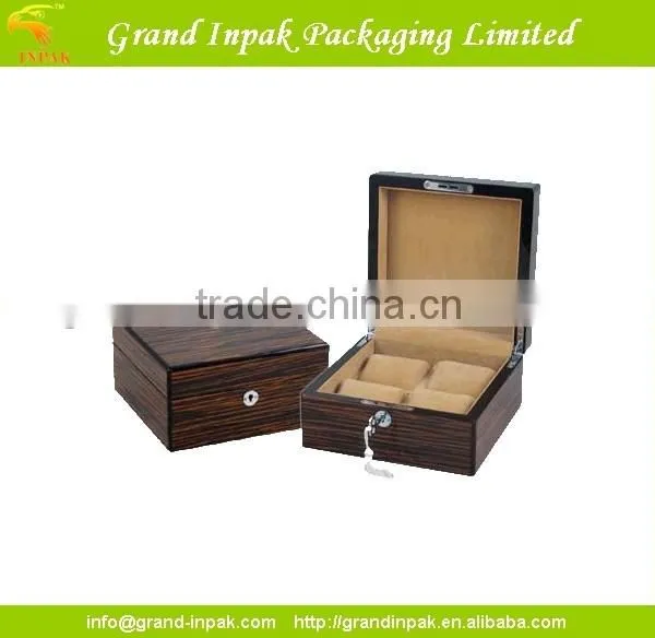 Elm Burl Wooden Watch Display Case for 8 With Lock photo-2