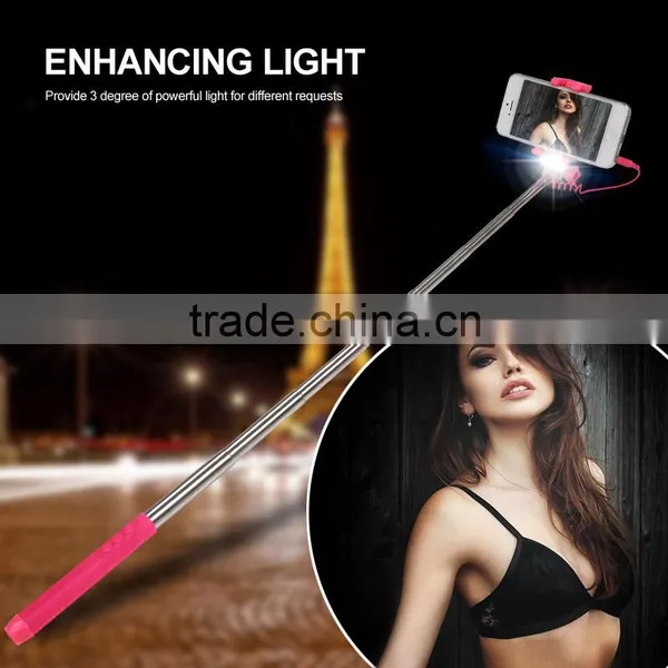 2015 Hot New Products Super Mini Selfie Stick With LED Flash Light, China Manufacturer photo-5
