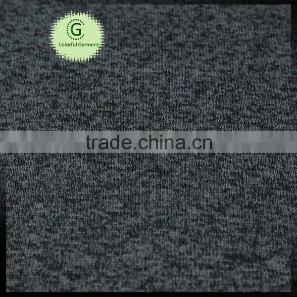 100% Polyester Cationic Similar Heather Gray Polar Fleece for Hoodie Garment photo-3