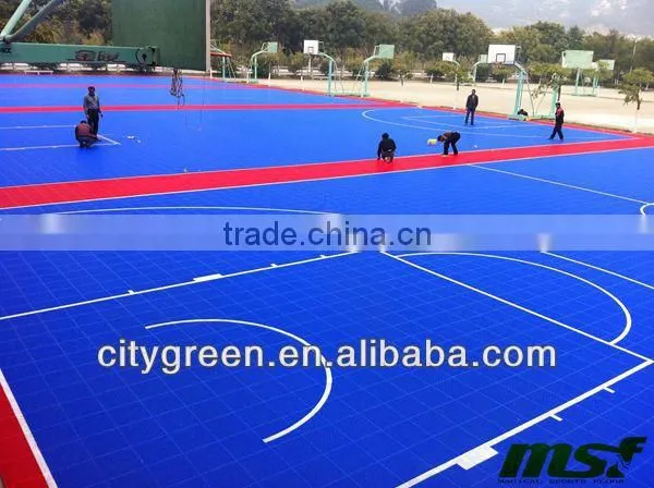 Interlocking Modular Basketball Court Floor, Outdoor Playground PP Mat Flooring photo-2