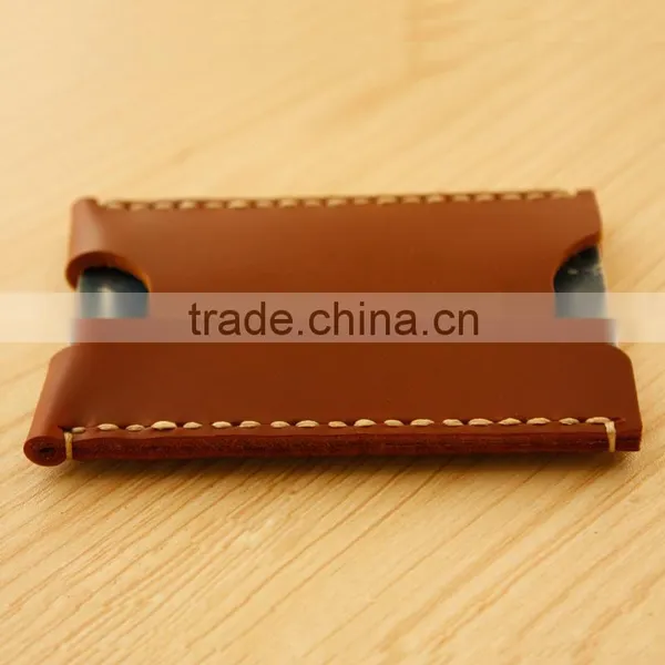 Genuine Leather ID Card Holder Bus Card Holder Embossed Logo Card Hlder photo-2